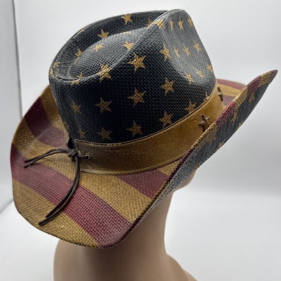 American Flag Cowboy Hat for Men or Women ~ Western Paper Straw ~ Vamuss - Picture 11 of 16